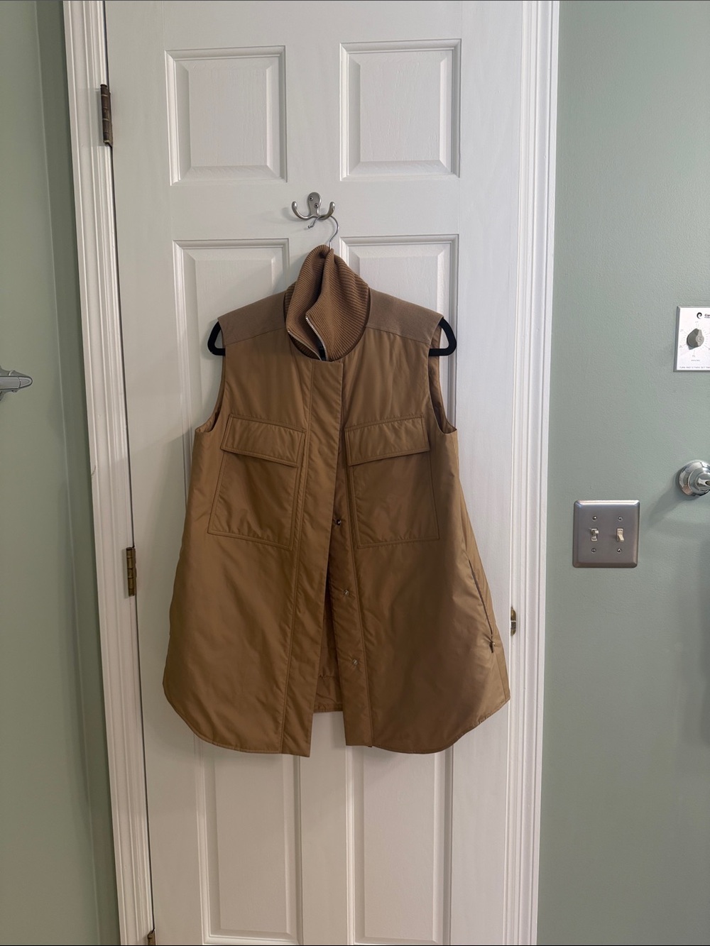 Lafayette 148 New York Quilted Sleeveless Vest in Camel Brown